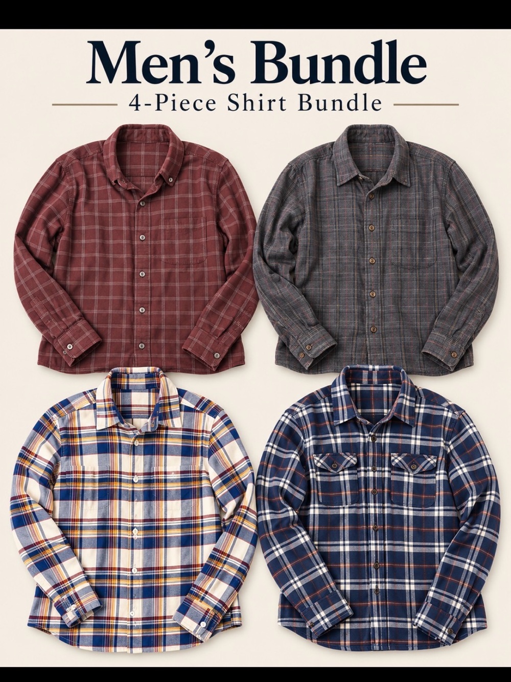 Long Sleeve Tall Button Down Bundle (4)